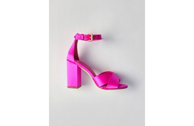 cheap Heeled satin sandals - Fluorescent Pink reasonable competitive