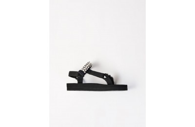 reasonable Hiking sandals with diamanté and beads - Black competitive cheap